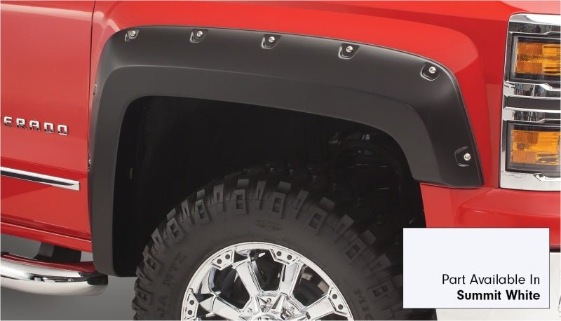 Bushwacker 16-18 Chevy Silverado 1500 Fleetside Pocket Style Flares 4pc 69.3in Bed - Summit White - Crew Original