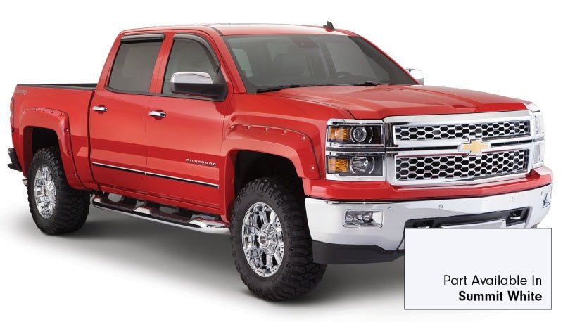 Bushwacker 16-18 Chevy Silverado 1500 Fleetside Pocket Style Flares 4pc 69.3in Bed - Summit White - Crew Original