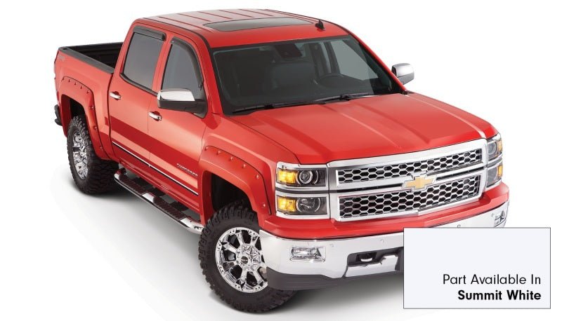 Bushwacker 16-18 Chevy Silverado 1500 Fleetside Pocket Style Flares 4pc 69.3in Bed - Summit White - Crew Original