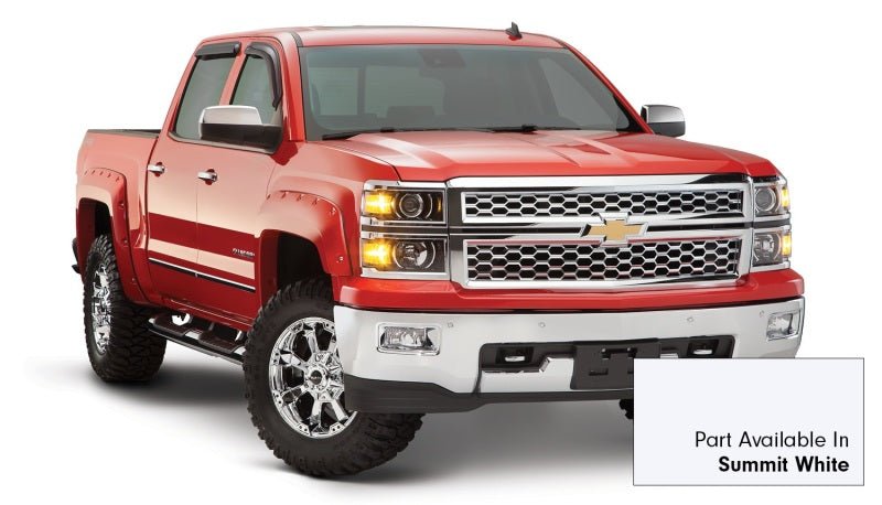 Bushwacker 16-18 Chevy Silverado 1500 Fleetside Pocket Style Flares 4pc 69.3in Bed - Summit White - Crew Original