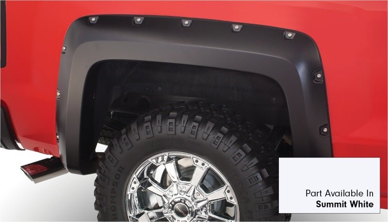 Bushwacker 16-18 Chevy Silverado 1500 Fleetside Pocket Style Flares 4pc 69.3in Bed - Summit White - Crew Original