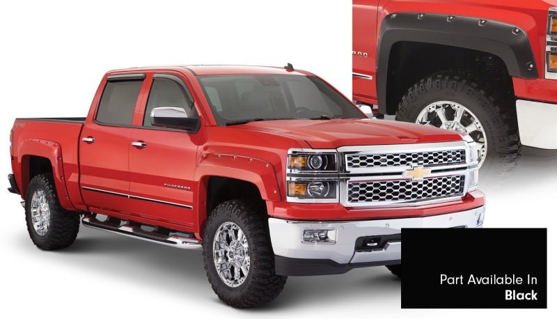 Bushwacker 16-18 Chevy Silverado 1500 Fleetside Pocket Style Flares 4pc 78.8/97.8in Bed - Black - Crew Original
