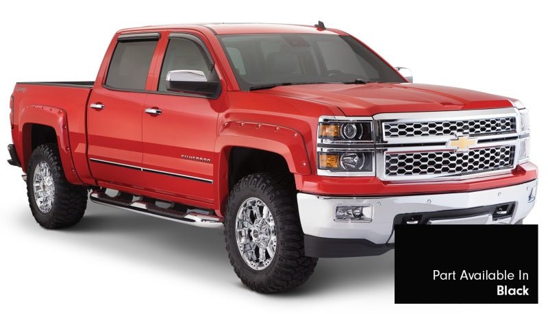 Bushwacker 16-18 Chevy Silverado 1500 Fleetside Pocket Style Flares 4pc 78.8/97.8in Bed - Black - Crew Original