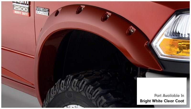 Bushwacker 16-18 Dodge Ram 2500 Fleetside Pocket Style Flares 4pc 76.3/98.3in Bed - Bright White CC - Crew Original