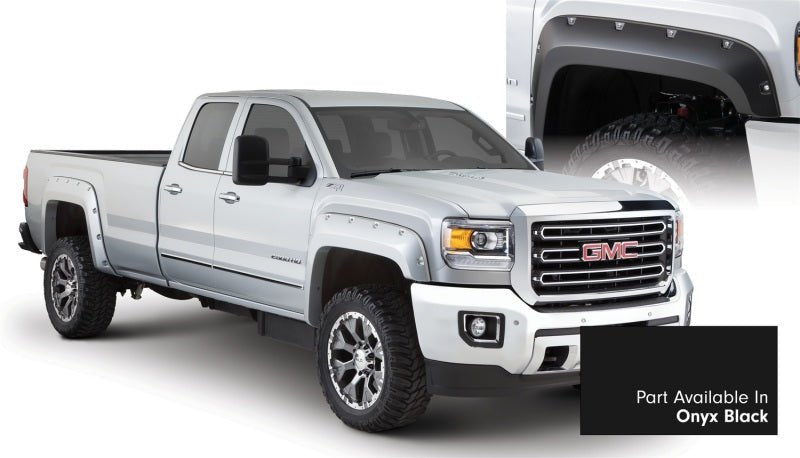 Bushwacker 16-18 GMC Sierra 2500 Fleetside Pocket Style Flares 4pc 78.8/97.6in Bed - Onyx Black - Crew Original