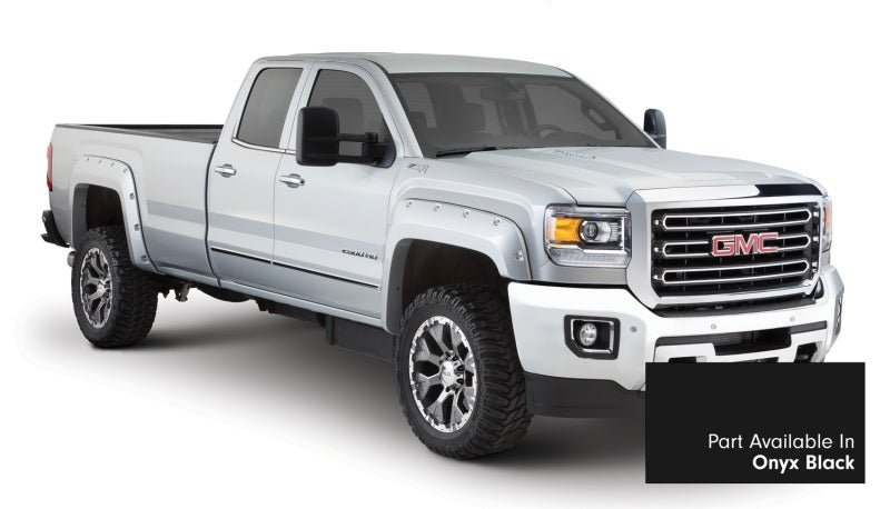 Bushwacker 16-18 GMC Sierra 2500 Fleetside Pocket Style Flares 4pc 78.8/97.6in Bed - Onyx Black - Crew Original