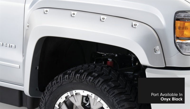 Bushwacker 16-18 GMC Sierra 2500 Fleetside Pocket Style Flares 4pc 78.8/97.6in Bed - Onyx Black - Crew Original