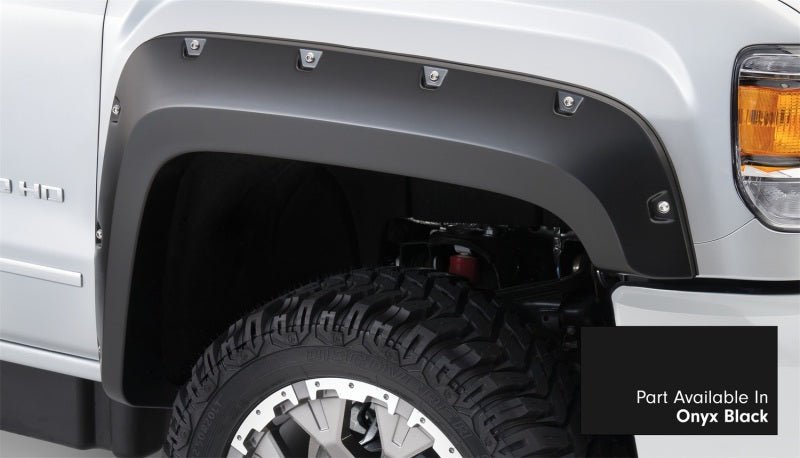 Bushwacker 16-18 GMC Sierra 2500 Fleetside Pocket Style Flares 4pc 78.8/97.6in Bed - Onyx Black - Crew Original