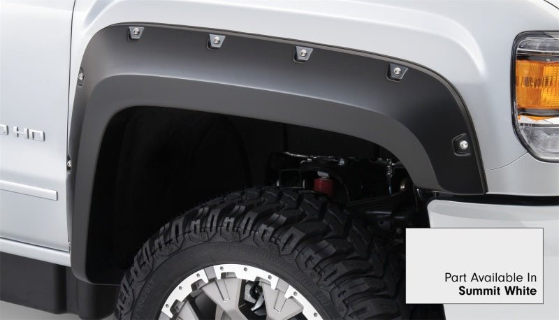 Bushwacker 16-18 GMC Sierra 2500 Fleetside Pocket Style Flares 4pc 78.8/97.6in Bed - Summit White - Crew Original