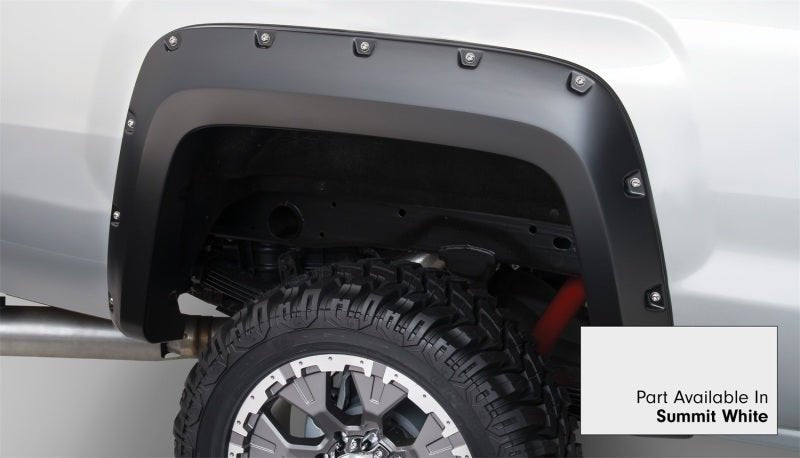 Bushwacker 16-18 GMC Sierra 2500 Fleetside Pocket Style Flares 4pc 78.8/97.6in Bed - Summit White - Crew Original