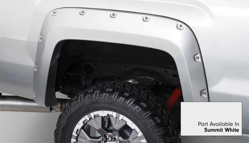 Bushwacker 16-18 GMC Sierra 2500 Fleetside Pocket Style Flares 4pc 78.8/97.6in Bed - Summit White - Crew Original