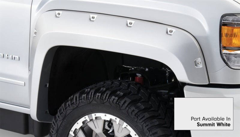 Bushwacker 16-18 GMC Sierra 2500 Fleetside Pocket Style Flares 4pc 78.8/97.6in Bed - Summit White - Crew Original