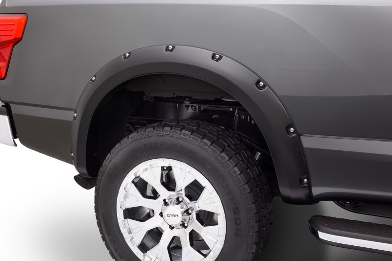 Bushwacker 16-18 Nissan Titan XD Pocket Style Flares 4pc 78.0in Bed - Black - Crew Original