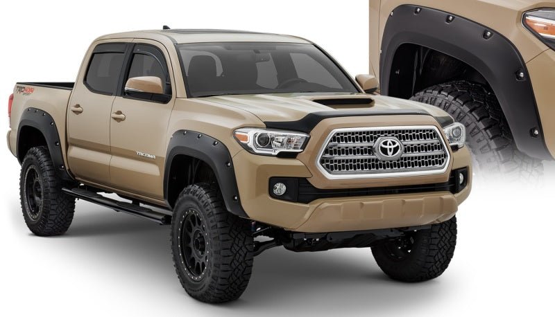 Bushwacker 16-18 Toyota Tacoma Pocket Style Flares 4pc 60.5/73.7in Bed - Black - Crew Original