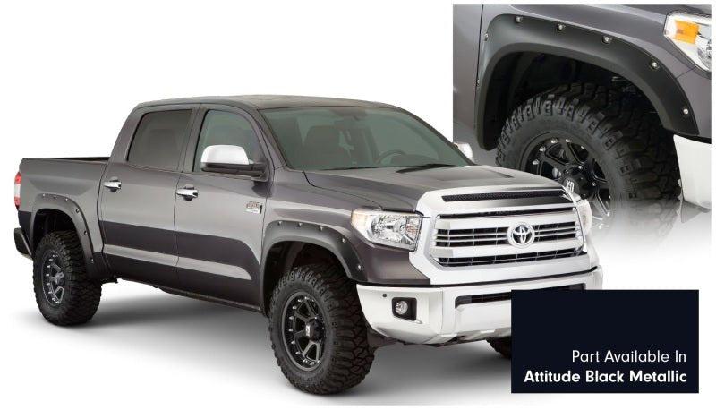 Bushwacker 16-18 Toyota Tundra Fleetside Pocket Style Flares 4pc - Midnight Black - Crew Original