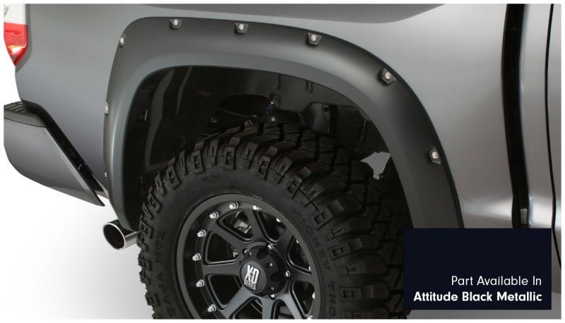 Bushwacker 16-18 Toyota Tundra Fleetside Pocket Style Flares 4pc - Midnight Black - Crew Original