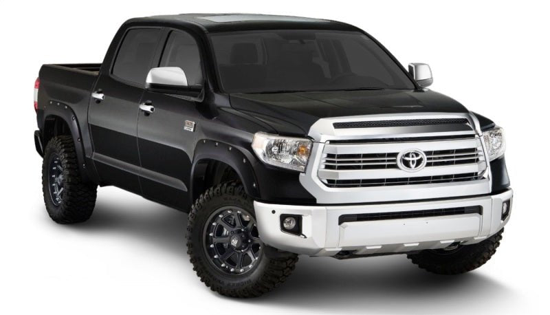 Bushwacker 16-18 Toyota Tundra Fleetside Pocket Style Flares 4pc - Midnight Black - Crew Original
