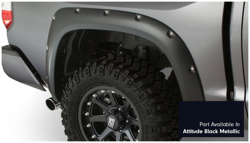 Bushwacker 16-18 Toyota Tundra Fleetside Pocket Style Flares 4pc - Midnight Black - Crew Original