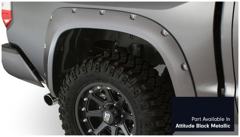Bushwacker 16-18 Toyota Tundra Fleetside Pocket Style Flares 4pc - Midnight Black - Crew Original