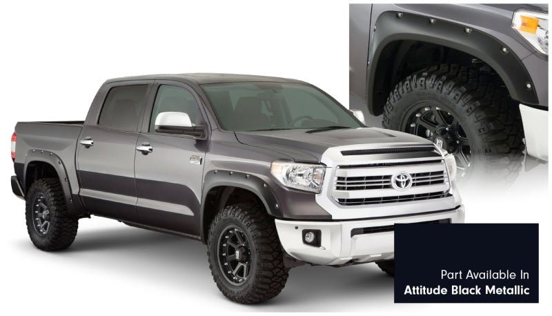 Bushwacker 16-18 Toyota Tundra Fleetside Pocket Style Flares 4pc - Midnight Black - Crew Original