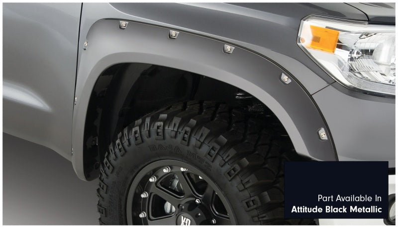 Bushwacker 16-18 Toyota Tundra Fleetside Pocket Style Flares 4pc - Midnight Black - Crew Original