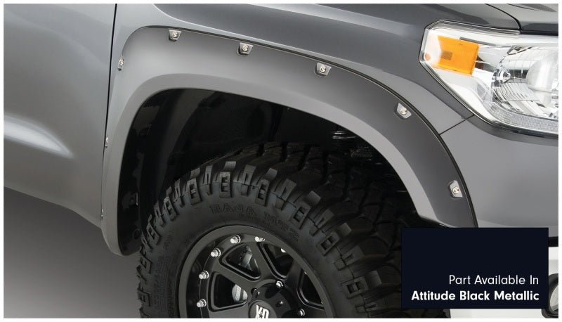 Bushwacker 16-18 Toyota Tundra Fleetside Pocket Style Flares 4pc - Midnight Black - Crew Original