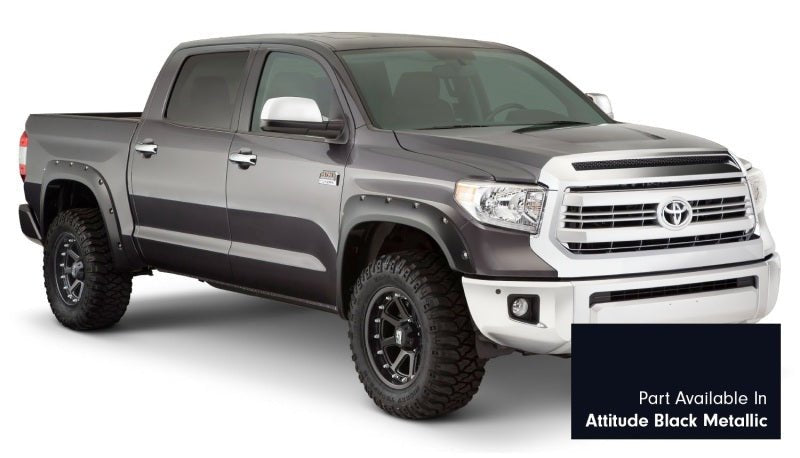 Bushwacker 16-18 Toyota Tundra Fleetside Pocket Style Flares 4pc - Midnight Black - Crew Original