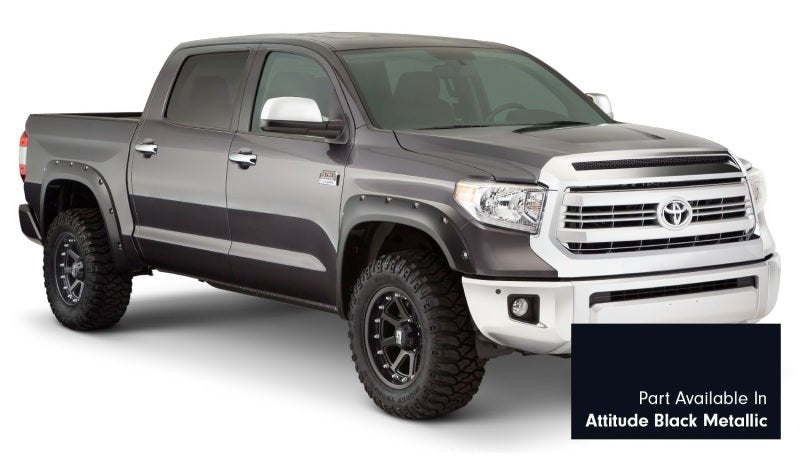 Bushwacker 16-18 Toyota Tundra Fleetside Pocket Style Flares 4pc - Midnight Black - Crew Original