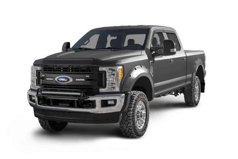 Bushwacker 17-18 Ford F-250 Super Duty Pocket Style Flares 4pc - Magnetic Grey - Crew Original