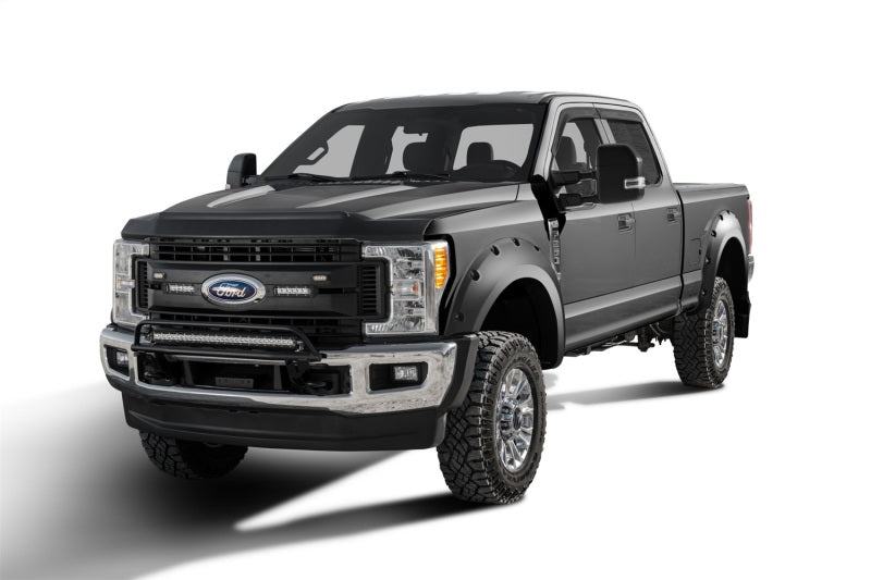 Bushwacker 17-18 Ford F-250 Super Duty Pocket Style Flares 4pc - Shadow Black - Crew Original