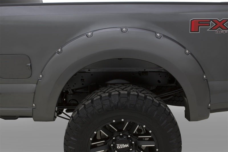 Bushwacker 17-18 Ford F-250 Super Duty Pocket Style Flares 4pc - Shadow Black - Crew Original