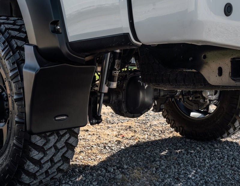 Bushwacker 17-20 Ford F-250/F-350 Trail Armor Rear Mud Flaps (Fits Pocket Style Flares) - Crew Original