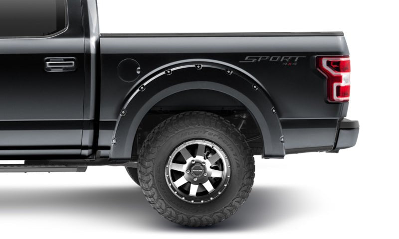 Bushwacker 18-19 Ford F-150 Pocket Style Flares 4 pc - Shadow Black - Crew Original