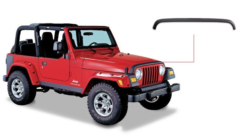 Bushwacker 18-19 Jeep Wrangler Rubicon/Sport//Unlimited/Sport S Hood Stone Guard- Black - Crew Original