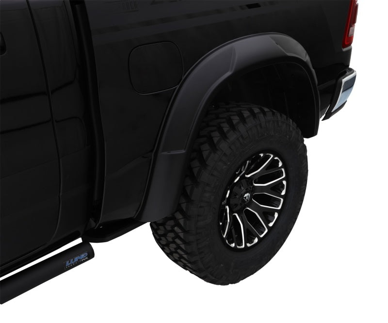 Bushwacker 19-22 Ram 1500 (Excl. Rebel/TRX) 76.3 & 67.4in Bed DRT Style Flares 4pc - Blk / Smooth - Crew Original