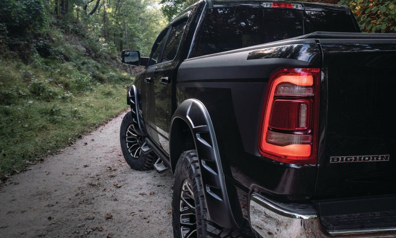 Bushwacker 19-22 Ram 1500 (Excl. Rebel/TRX) 76.3 & 67.4in Bed DRT Style Flares 4pc - Blk / Smooth - Crew Original