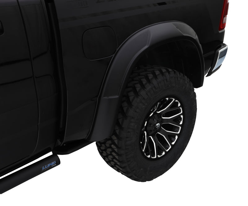 Bushwacker 19-22 Ram 1500 (Excl. Rebel/TRX) 76.3 & 67.4in Bed DRT Style Flares 4pc - Blk / Smooth - Crew Original