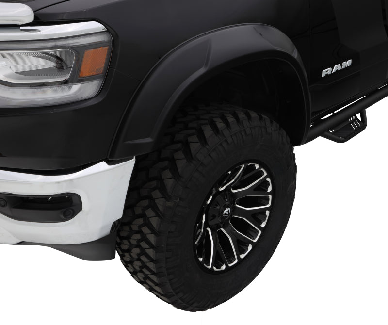 Bushwacker 19-22 Ram 1500 (Excl. Rebel/TRX) 76.3 & 67.4in Bed DRT Style Flares 4pc - Blk / Smooth - Crew Original