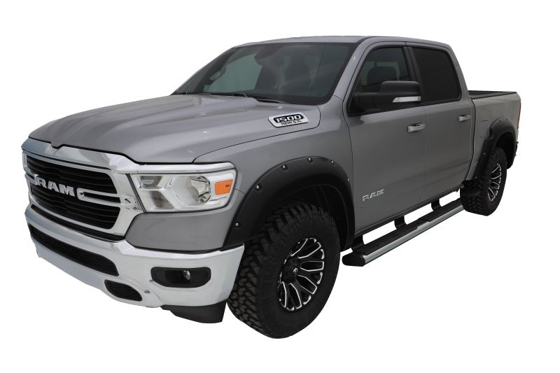Bushwacker 19-22 Ram 1500 (Excl. Rebel/TRX) 76.3 & 67.4in Bed Pocket Style Flares 4pc Set - Black - Crew Original