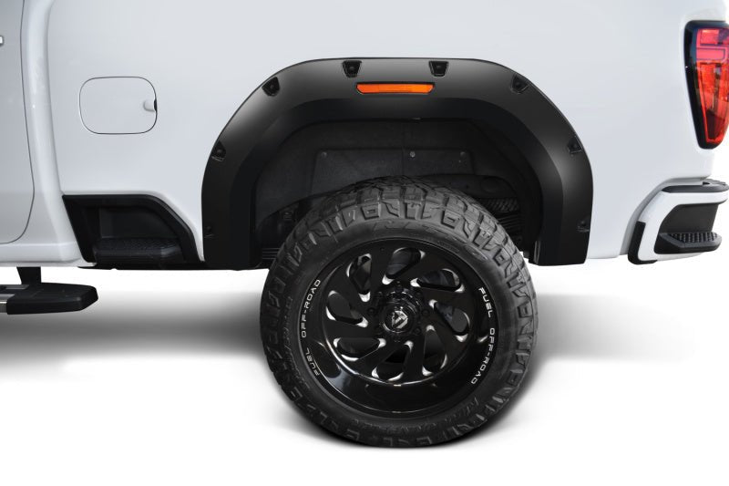 Bushwacker 20-21 GMC Sierra 2500/2500HD/3500HD Pocket Style 4pc Flare Package - Black - Crew Original