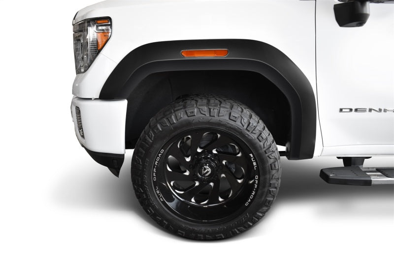 Bushwacker 20-21 GMC Sierra 3500 HD Extend-A-Fender Style Flares Front 2pc - Black - Crew Original