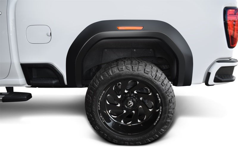 Bushwacker 20-21 GMC Sierra HD 2500/3500 Extend-A-Fender Style Flares 2pc Rear - Black - Crew Original