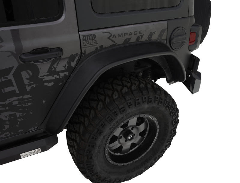 Bushwacker 2018+ Jeep Wrangler (JL) Unlimited Flat Style Flares 4pc - Black - Crew Original