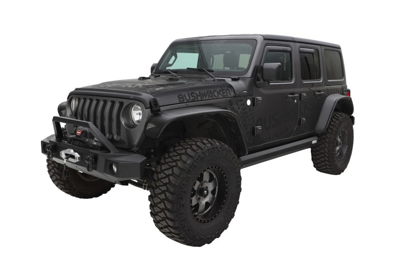 Bushwacker 2018+ Jeep Wrangler (JL) Unlimited Flat Style Flares 4pc - Black - Crew Original