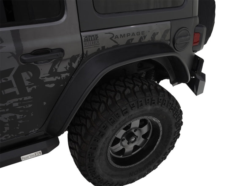 Bushwacker 2018+ Jeep Wrangler (JL) Unlimited Flat Style Flares 4pc - Black - Crew Original