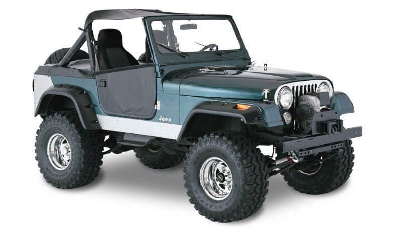 Bushwacker 59-83 Jeep CJ5 Cutout Style Flares 4pc - Black - Crew Original