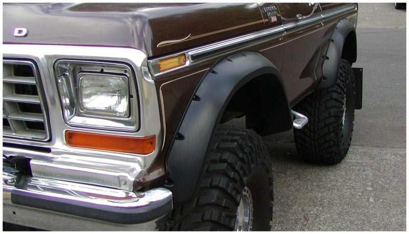 Bushwacker 78-79 Ford Bronco Cutout Style Flares 2pc - Black - Crew Original