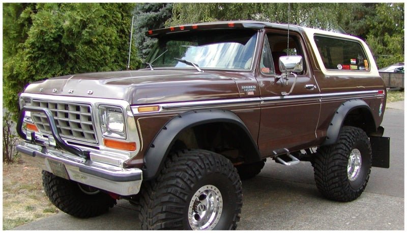 Bushwacker 78-79 Ford Bronco Cutout Style Flares 2pc - Black - Crew Original