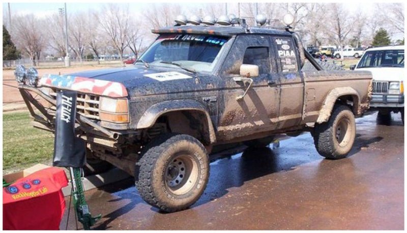 Bushwacker 83-92 Ford Ranger Cutout Style Flares 2pc 72.0/84.0in Bed - Black - Crew Original