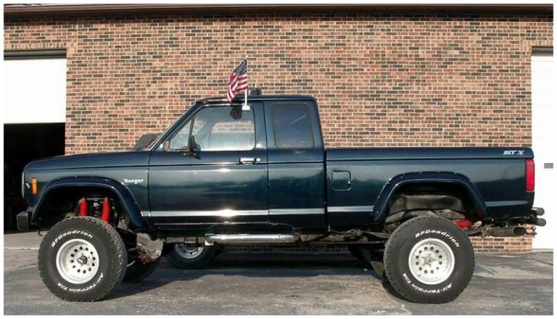 Bushwacker 83-92 Ford Ranger Cutout Style Flares 2pc 72.0/84.0in Bed - Black - Crew Original